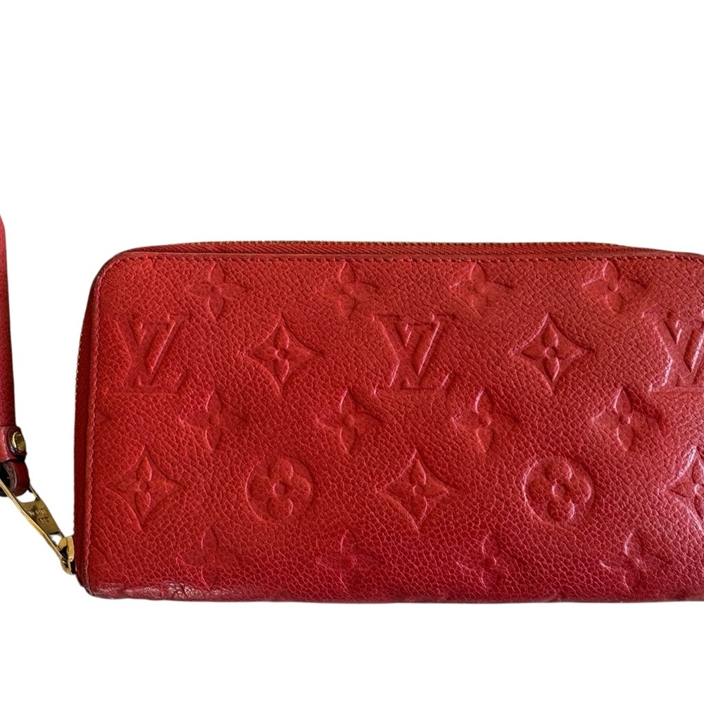 Louis Vuitton Red Emprient Monogram Zip Wallet